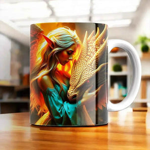 Mug Femme et Dragon - Les Bois d'Aurore