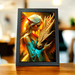 Cadre Femme et Dragon