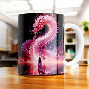 Mug Dragon Chinois Rose