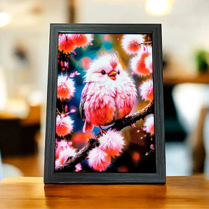 Cadre Oiseau Rose