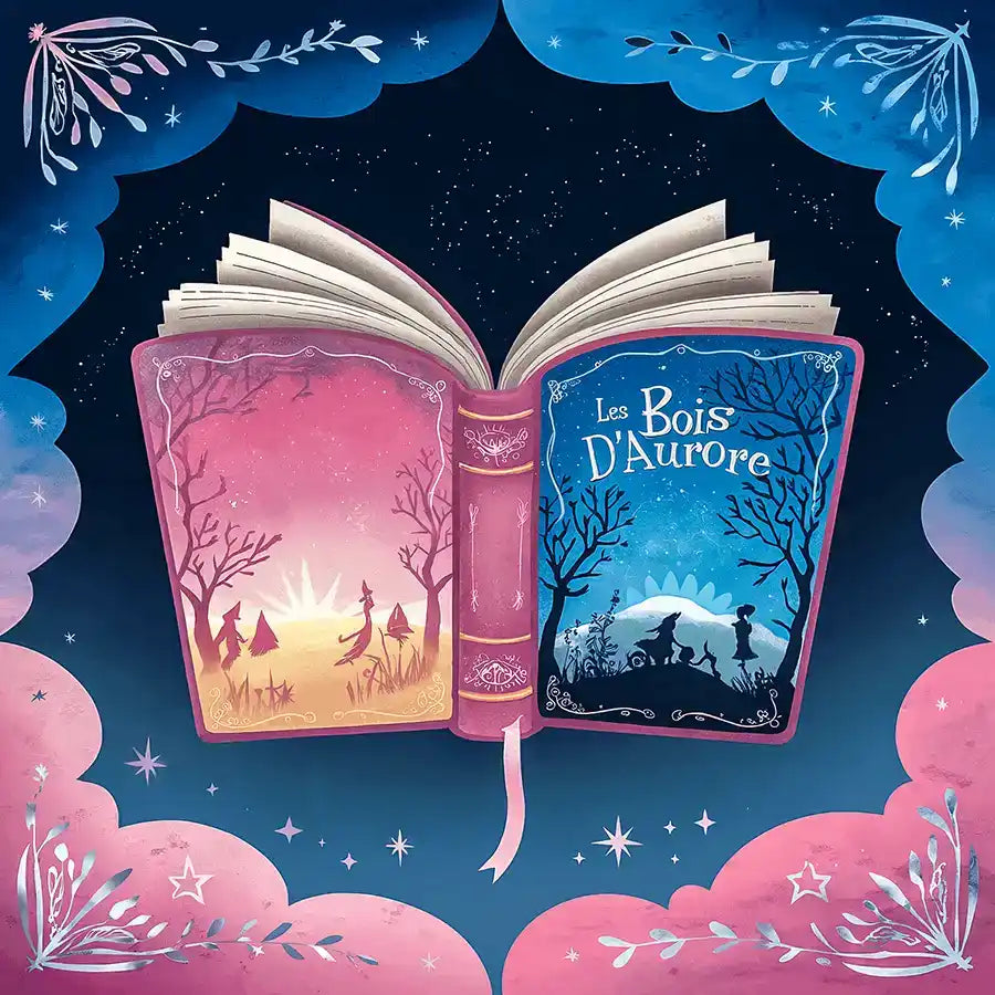 Ouvrez le livre de contes avec des scènes magiques.