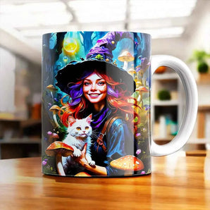 Mug Sorcière Chat Champignon