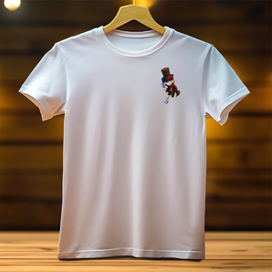 T-Shirt Conan Edogawa blanc avec petit dessin coloré sur la poitrine par Les Bois d'Aurore