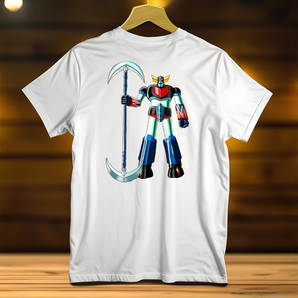 T-Shirt Goldorak blanc avec impression robot Goldorak coloré sur le dos par Les Bois d'Aurore