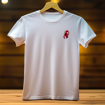 T-shirt Igris blanc avec un petit motif brodé sur la poitrine pour un style décontracté