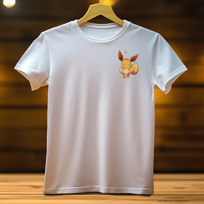 T-shirt blanc Les Bois d'Aurore avec dessin Pokémon enfant, T-Shirts pour Pokémon Enfant