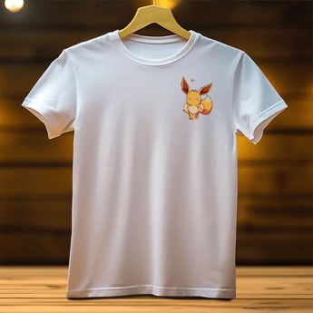 T-shirt blanc Les Bois d'Aurore avec dessin Pokémon enfant, T-Shirts pour Pokémon Enfant