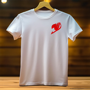 T-Shirt Natsu blanc avec logo rouge sur la poitrine vendu par Les Bois d'Aurore